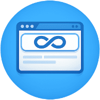 Continuous website design icon illustrating ongoing updates, preserved SEO authority, and avoidance of costly rebuild cycles for professional firms