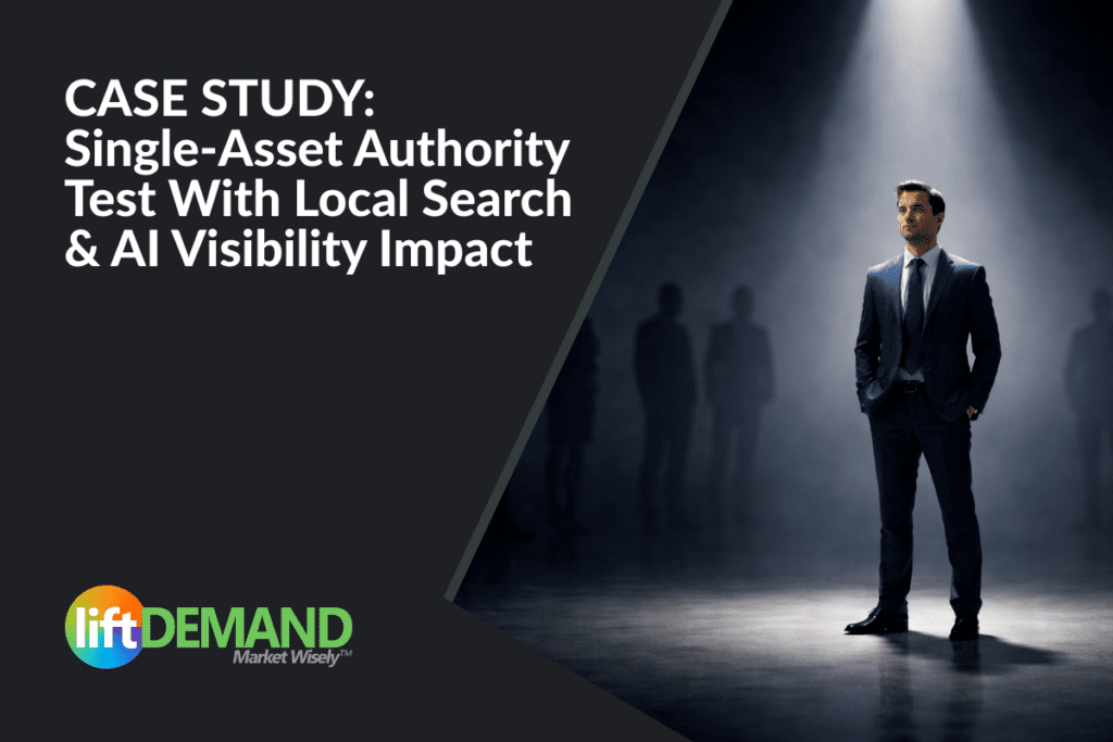 A single authoritative figure illuminated while others recede, representing system selection and dominant search visibility